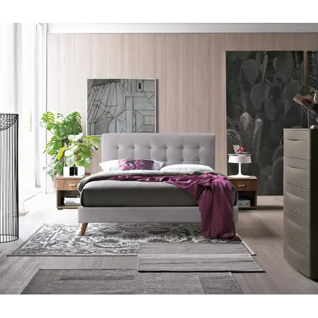 Buy Contemporary Charm: Novara Bed Frame, Colour: Light Grey, Size: 5ft/King , Item Width: 154, 5 from Furnituretta