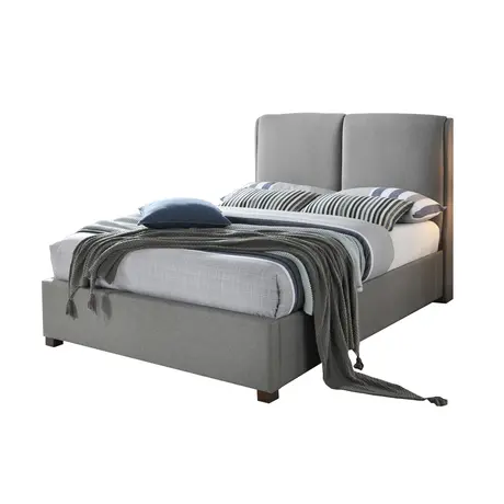 Buy Oakland Contemporary Fabric Bed Frame, Colour: Light Grey, Size: 5ft/King , Item Width: 229 from Furnituretta
