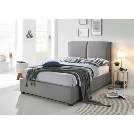 Buy Oakland Contemporary Fabric Bed Frame, Colour: Light Grey, Size: 4ft 6/Double, Item Width: 147, 4 from Furnituretta