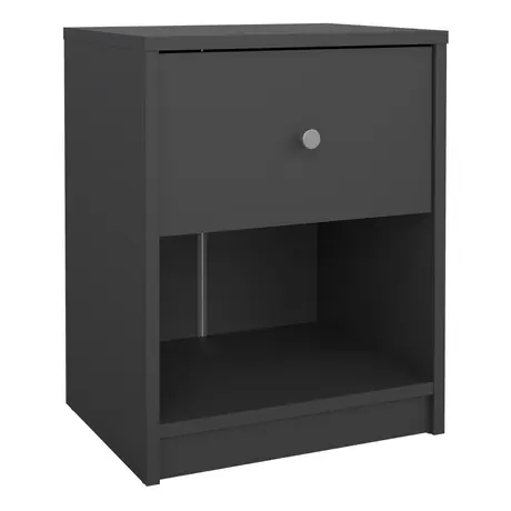 Buy May Contemporary Bedside Nightstand with 1 Drawer in Grey from Furnituretta