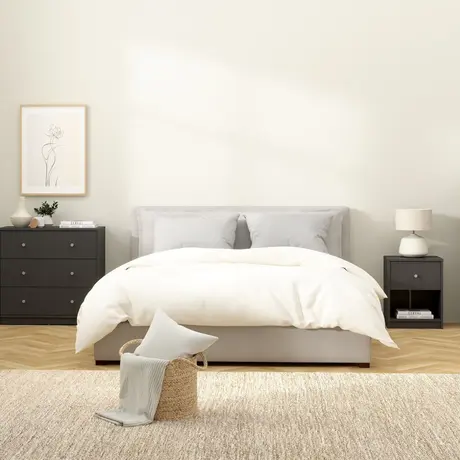 Buy May Contemporary Bedside Nightstand with 1 Drawer in Grey, 5 from Furnituretta