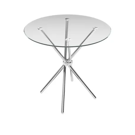 Buy Casa Glass & Silver Dining Table | Modern Round Design from Furnituretta