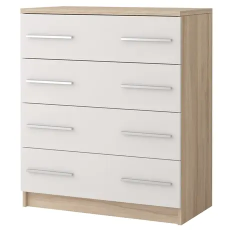 Buy Omega OM-02 Chest of Drawers 80cm, Colour: White Matt, Carcass: Oak Sonoma, Item Width: 80 from Furnituretta
