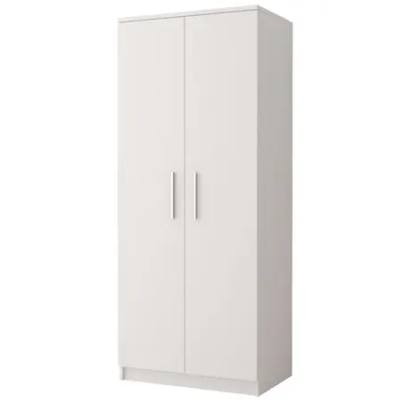 Buy Omega OM-06 Hinged Wardrobe 80cm, Colour: White Matt, Carcass: White Matt, Item Width: 80 from Furnituretta