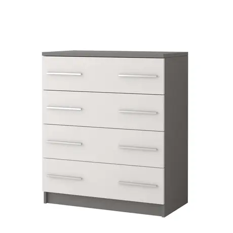 Buy Omega OM-02 Chest of Drawers 80cm, Colour: White Matt, Carcass: White Matt, Item Width: 80, 3 from Furnituretta