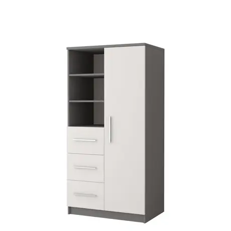 Buy Omega OM-05 Tall Cabinet 80cm, Colour: White Matt, Carcass: White Matt, Item Width: 80, 2 from Furnituretta