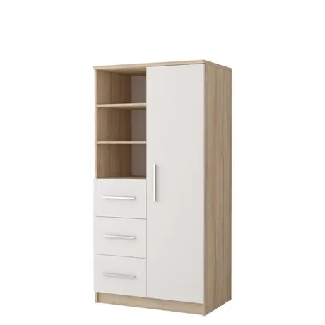 Buy Omega OM-05 Tall Cabinet 80cm, Colour: White Matt, Carcass: White Matt, Item Width: 80, 3 from Furnituretta
