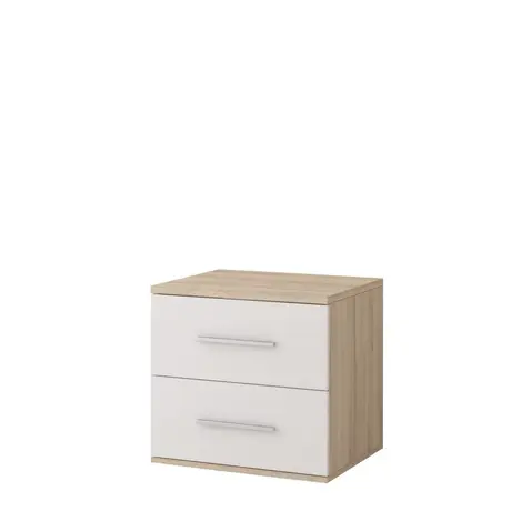 Buy Omega OM-22 Bedside Table 55cm, Colour: White Matt, Carcass: Oak Sonoma, Item Width: 55 from Furnituretta