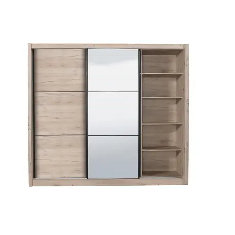 Buy Vale Oak Effect Sliding Door Wardrobe, 5 from Furnituretta