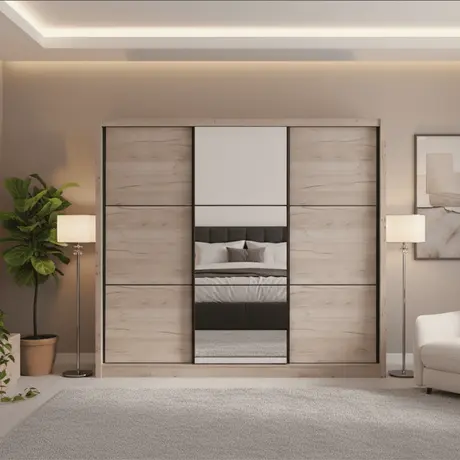 Buy Vale Oak Effect Sliding Door Wardrobe from Furnituretta