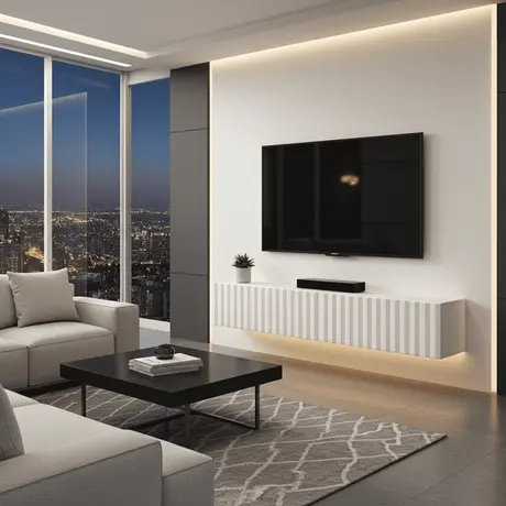 Buy Clare White Slat Effect Floating Small TV Unit, Colour: White, Item Width: 154, 6 from Furnituretta