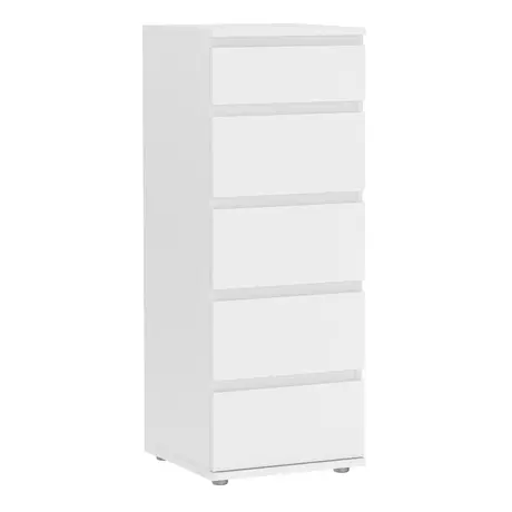 Buy Five Drawer White Chest - Stylish Storage Solution from Furnituretta