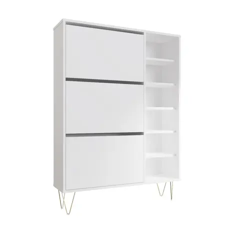 Buy Keep Your Entryway Tidy with Monaco White Shoe Cabinet, 4 from Furnituretta