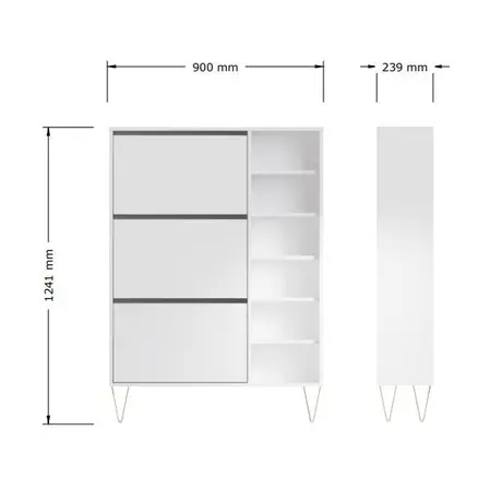 Buy Keep Your Entryway Tidy with Monaco White Shoe Cabinet, 5 from Furnituretta