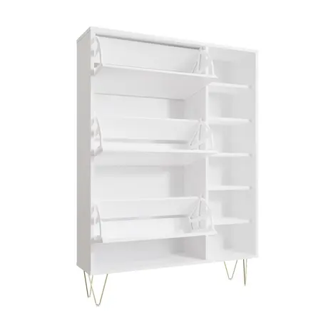 Buy Keep Your Entryway Tidy with Monaco White Shoe Cabinet, 3 from Furnituretta