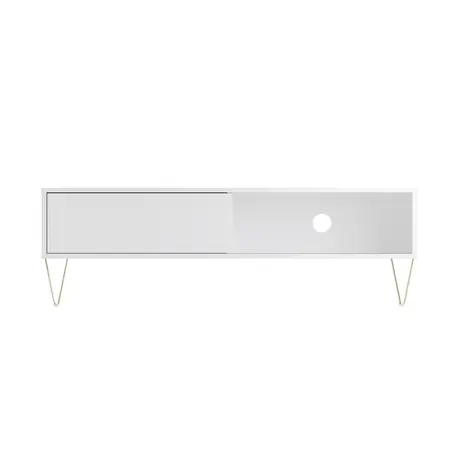 Buy Sleek and Modern: Monaco TV Cabinet Sliding Door in White, 2 from Furnituretta