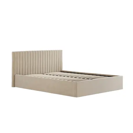 Buy Berlin Beige Velvet Ottoman Storage Double Bed, Colour: Beige, Bed Size: Double (4ft6), 4 from Furnituretta