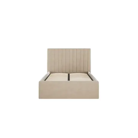 Buy Berlin Beige Velvet Ottoman Storage Single Bed, Colour: Beige, Bed Size: Single (3ft), 2 from Furnituretta