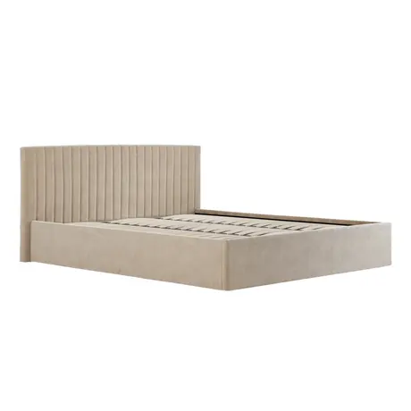 Buy Berlin Beige Velvet Ottoman Storage Super King Bed, Colour: Beige, Bed Size: Super King (6ft), 4 from Furnituretta