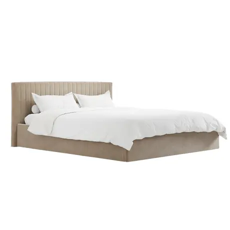 Buy Berlin Beige Velvet Ottoman Storage Super King Bed, Colour: Beige, Bed Size: Super King (6ft), 5 from Furnituretta