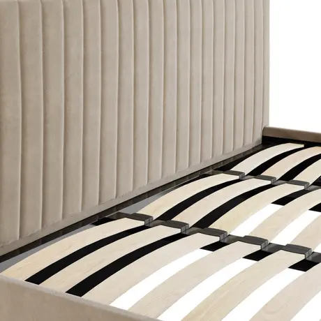 Buy Berlin Beige Velvet Ottoman Storage Super King Bed, Colour: Beige, Bed Size: Super King (6ft), 6 from Furnituretta