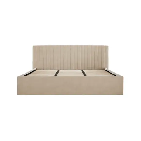 Buy Berlin Beige Velvet Ottoman Storage Super King Bed, Colour: Beige, Bed Size: Super King (6ft), 2 from Furnituretta