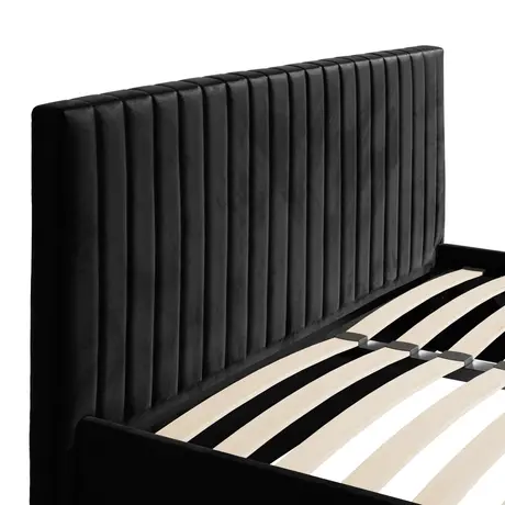 Buy Berlin Black Fabric Ottoman Storage King Bed, Colour: Black, Bed Size: King (5ft), 6 from Furnituretta