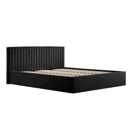 Buy Berlin Black Fabric Ottoman Storage Super King Bed, Colour: Black, Bed Size: Super King (6ft), 4 from Furnituretta