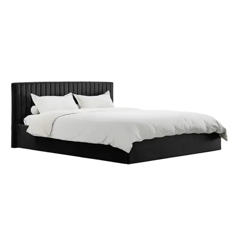 Buy Berlin Black Fabric Ottoman Storage Super King Bed, Colour: Black, Bed Size: Super King (6ft), 5 from Furnituretta