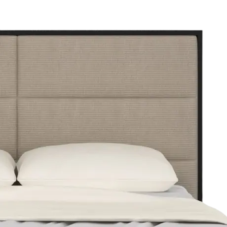 Buy Orchid Wenge Double Bed with Beige Upholstered Headboard, 3 from Furnituretta