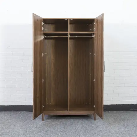 Buy Calla Walnut Double Wardrobe with Hanging Rails, 4 from Furnituretta
