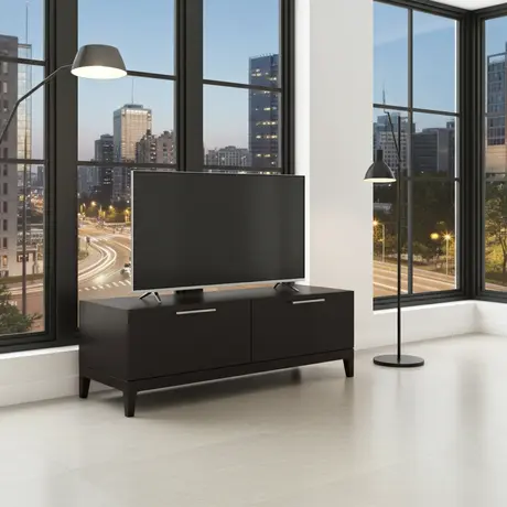 Buy Peony TV Unit in Wenge Finish, Colour: Wenge (Black Stained Oak), 5 from Furnituretta