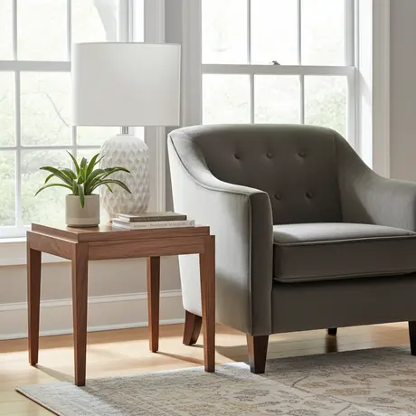 Buy Peony Walnut Lamp Table with Tapered Legs, 4 from Furnituretta