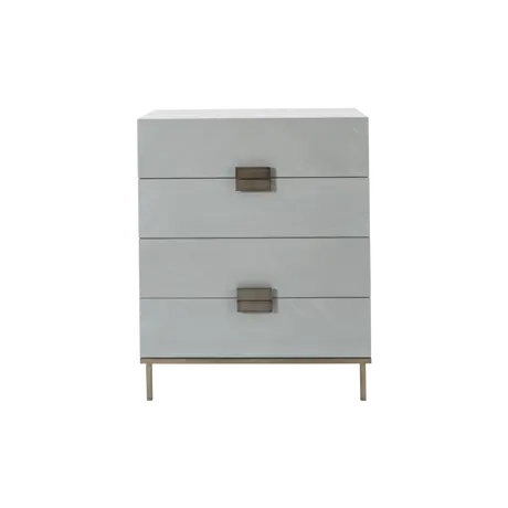 Buy Lilly Grey Oak 4‑Drawer Chest with Bronze Details from Furnituretta