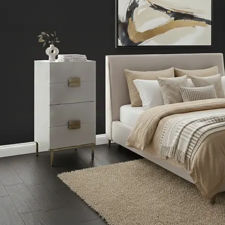 Buy Lilly Grey Oak 4‑Drawer Tallboy with Bronze Frame, 4 from Furnituretta