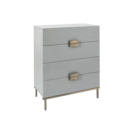 Buy Lilly Grey Oak 4‑Drawer Chest with Bronze Details, 4 from Furnituretta