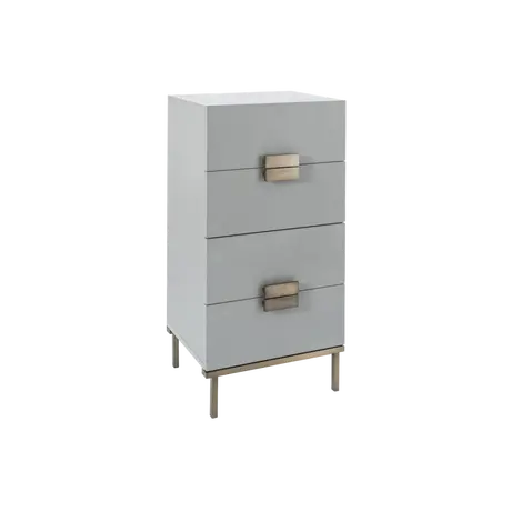 Buy Lilly Grey Oak 4‑Drawer Tallboy with Bronze Frame, 5 from Furnituretta