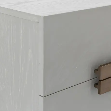 Buy Lilly Grey Oak 4‑Drawer Tallboy with Bronze Frame, 6 from Furnituretta