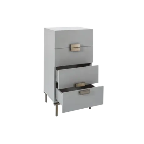 Buy Lilly Grey Oak 4‑Drawer Tallboy with Bronze Frame, 3 from Furnituretta