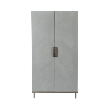 Buy Lilly Grey Oak Wardrobe with Bronze Metal Details from Furnituretta