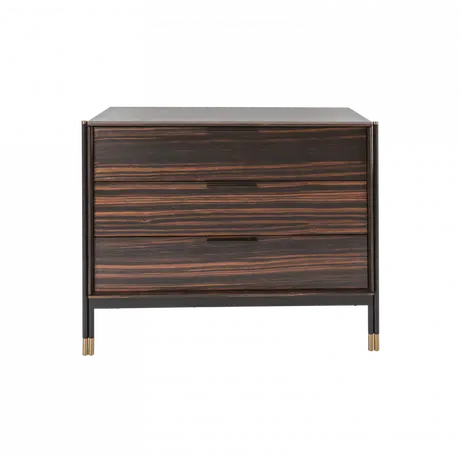 Buy Bali Ebony 3‑Drawer Chest with Brass‑Capped Feet from Furnituretta