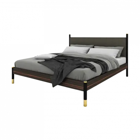 Buy Bali Ebony Double Bedframe with Brass‑Capped Feet, 5 from Furnituretta