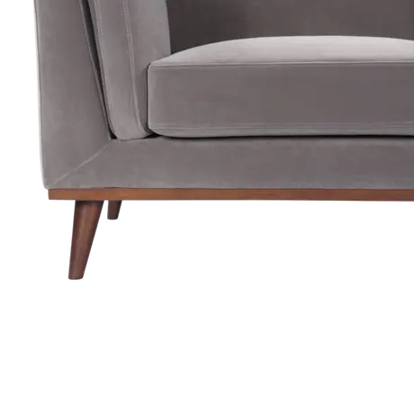 Buy Mickey 2‑Seater Velvet Stone Grey Sofa with Walnut Legs, Colour: Stone Grey, 10 from Furnituretta