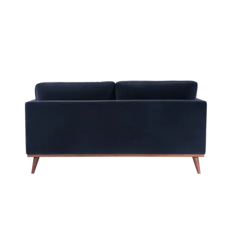 Buy Mickey 2‑Seater Velvet Midnight Blue Sofa with Walnut Legs, Colour: Midnight Blue, 6 from Furnituretta