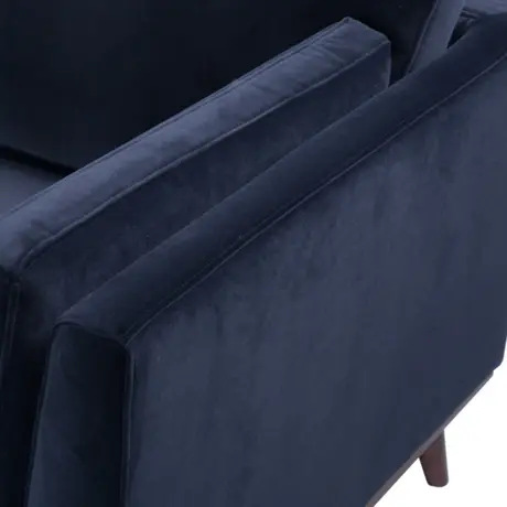 Buy Mickey 2‑Seater Velvet Midnight Blue Sofa with Walnut Legs, Colour: Midnight Blue, 8 from Furnituretta