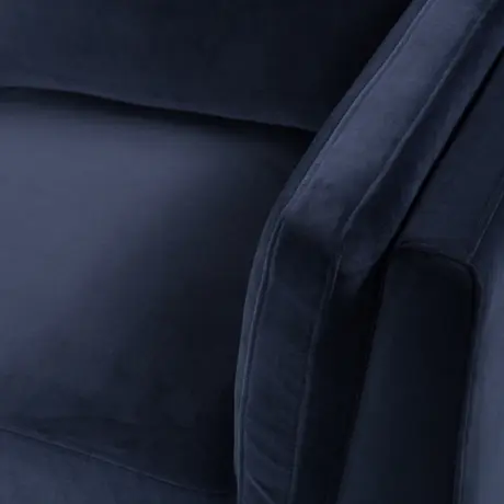 Buy Mickey 2‑Seater Velvet Midnight Blue Sofa with Walnut Legs, Colour: Midnight Blue, 9 from Furnituretta