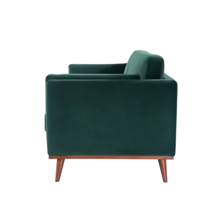 Buy Mickey 2‑Seater Velvet Emerald Green Sofa with Walnut Legs, Colour: Emerald Green, 6 from Furnituretta