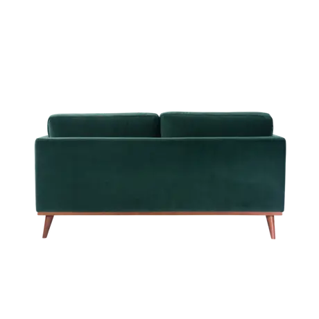 Buy Mickey 2‑Seater Velvet Emerald Green Sofa with Walnut Legs, Colour: Emerald Green, 7 from Furnituretta