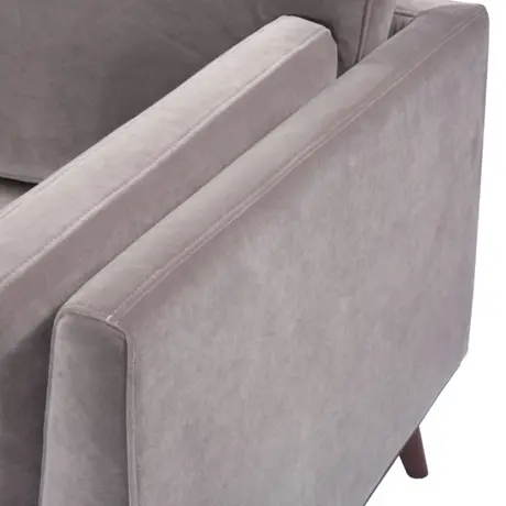 Buy Mickey 2‑Seater Velvet Stone Grey Sofa with Walnut Legs, Colour: Stone Grey, 7 from Furnituretta