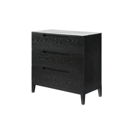 Buy Orchid Marble 3‑Drawer Chest with Black Oak Frame, 3 from Furnituretta